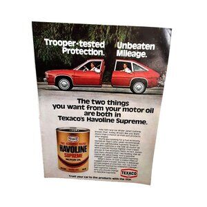 1980 Havoline Supreme Motor Oil Janet Guthrie Original Print Ad vintage 80s
